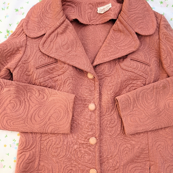 60s VTG Pink Textured Blazer - Picture 10 of 12